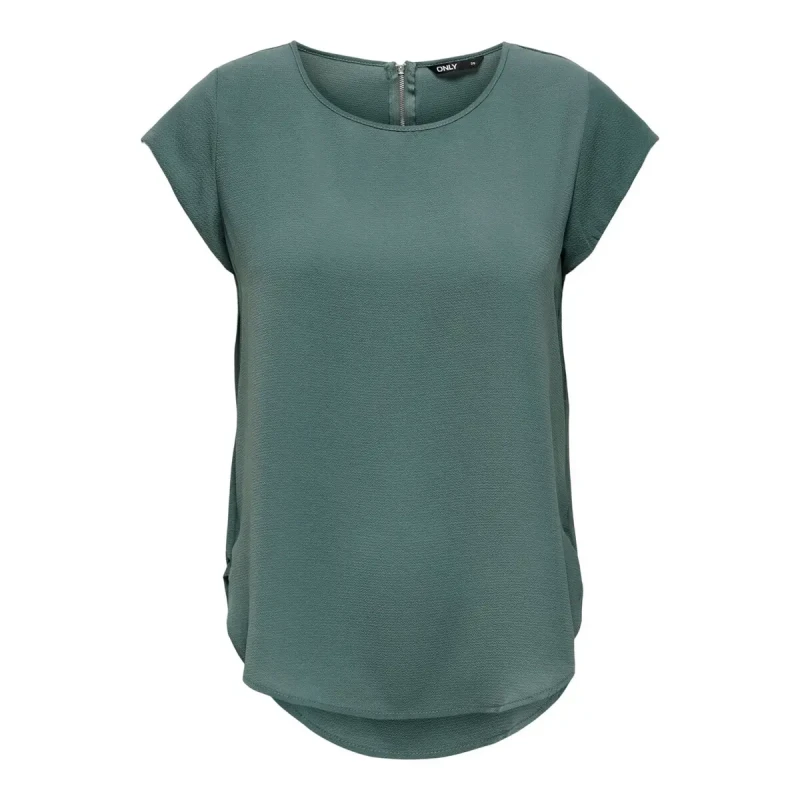 Image of Only Womens T-Shirt Only manches courtes Vic solid Vert Female 34