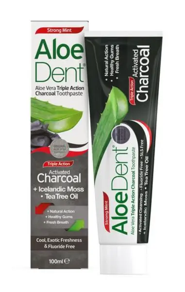 image of AloeDent Charcoal Fluoride Free ToothPaste 100ml