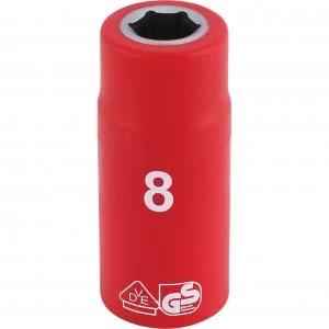 Image of Draper 1/4" Drive VDE Fully Insulated Hexagon Socket Metric 1/4" 8mm