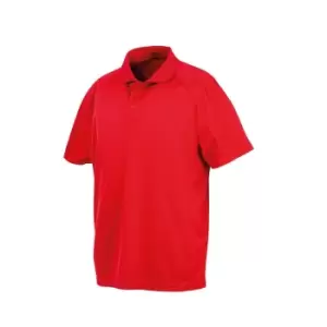 image of Spiro Unisex Adults Impact Performance Aircool Polo Shirt (M) (Red)