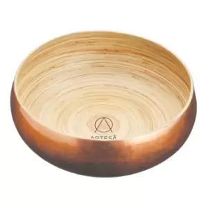 image of Artesa Copper Finish Bamboo Serving Bowl Gold