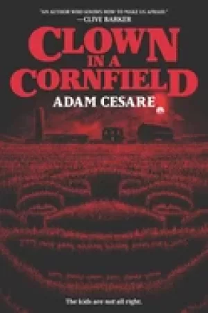 Image of clown in a cornfield