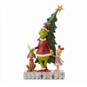 Image of Grinch Max and Cindy Decorating Tree Figurine By Jim Shore