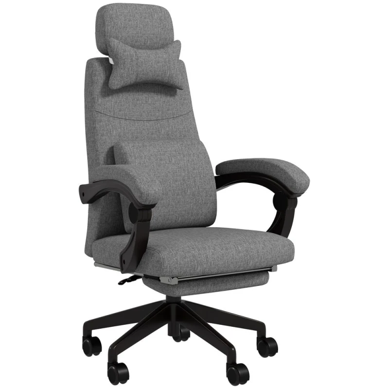 Image of Vinsetto Home Office Chair Swivel Desk Chair With Adjustable Height Footrest Dark Grey 921-253V71CG