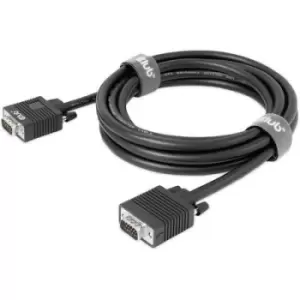 Image of club3D VGA Cable VGA 15-pin plug, VGA 15-pin plug 3m Black CAC-1703 screwable, gold plated connectors VGA cable