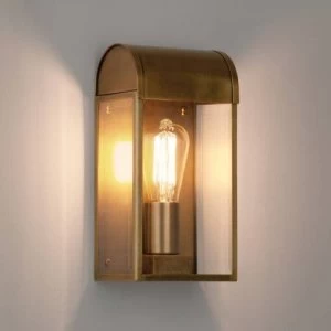 image of 1 Light Outdoor Wall Lantern Antique Brass IP44, E27