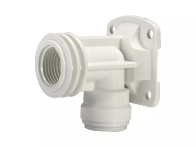 Image of JG Speedfit John Guest Speedfit Plastic Back Plate Elbow 15 X 1/2"