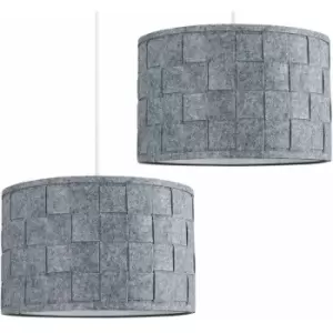 Image of 2 x Weave Ceiling Pendant Light Shades In Grey Felt