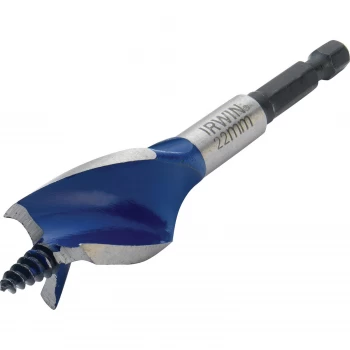 Image of Irwin 6X Blue Groove Stubby Wood Drill Bit 22mm 100mm