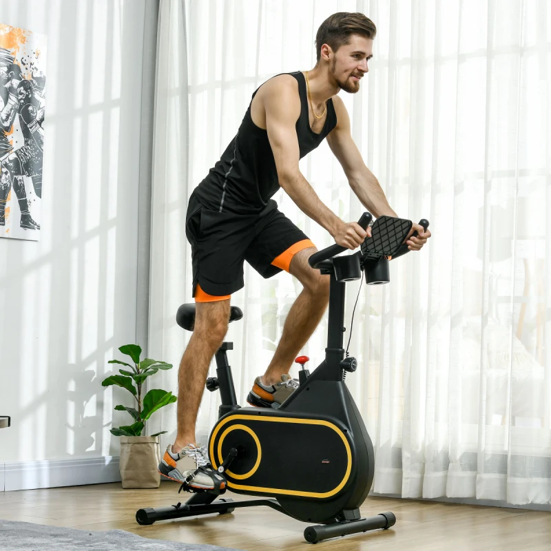 Image of SPORTNOW Exercise Bike Stationary Bike with LCD Display Black