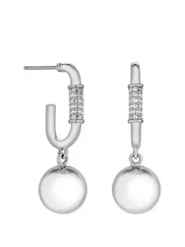 image of Jon Richard Jon Richard Silver Plated Polished Ball Earrings, Silver, Women