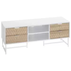 image of Homcom TV Stand With Storage 32-47 Inch Tvs White And Natural