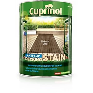 image of Cuprinol Anti Slip Decking Stain Natural Oak 5L