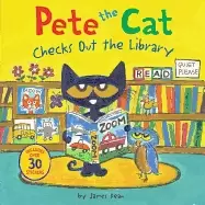 Image of pete the cat checks out the library