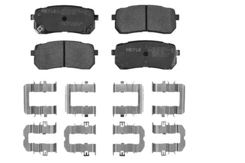 Image of MEYLE 025 245 5915/W Brake pad set Rear Axle, with acoustic wear warning, with accessories, Original Quality, with anti-squeak plate Brake Pad Set,di