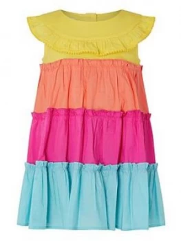 Monsoon S.E.W. Baby Girls Colourblock Dress - Multi, Size 6-12 Months