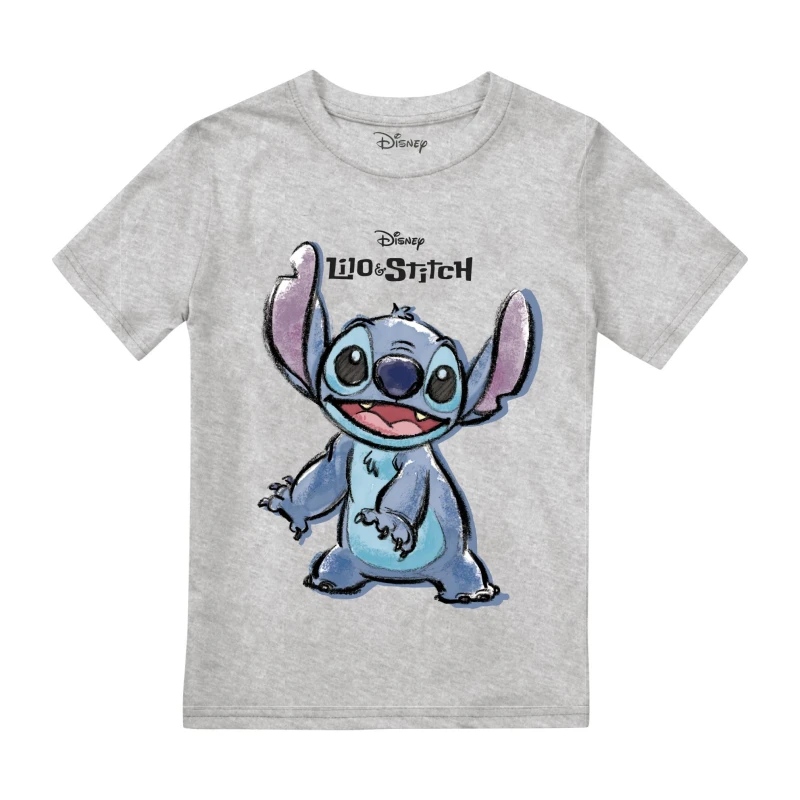 Image of Lilo & Stitch Lilo & Stitch Sketch T-Shirt Grey Grey
