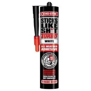 Image of Evo-Stik Sticks Like Sh*t Solvent-Free White Grab Adhesive 290Ml