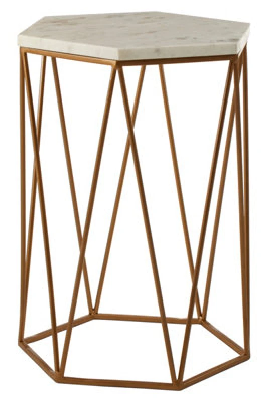 Image of Premier Housewares Shalimar Hexagonal Side Stable Gold