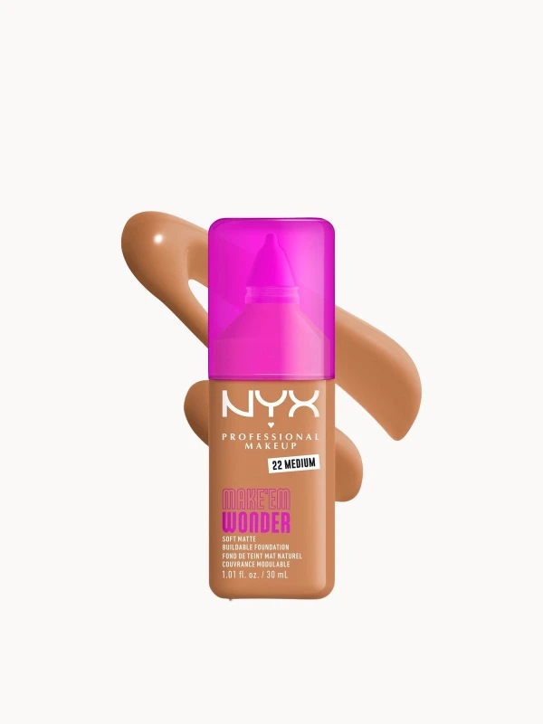 Image of NYX Professional Makeup Make 'EM Wonder, 24H Soft Matte Foundation (Various Shades) - Medium
