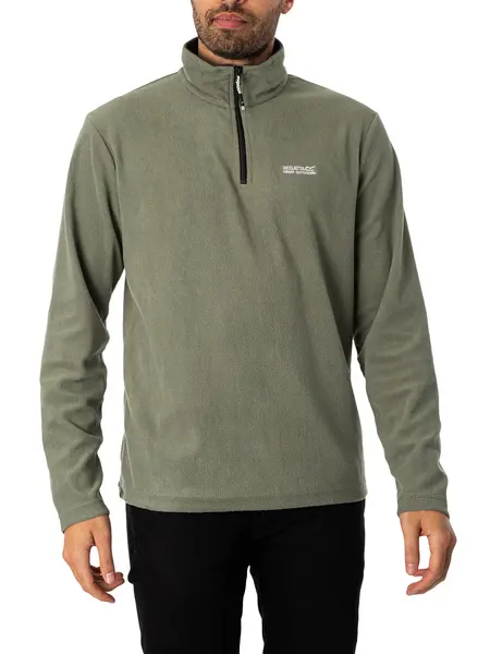 image of Regatta Thompson Lightweight Half Zip Sweatshirt Agave Green Ash M