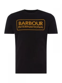 Image of Mens Barbour Short Sleeve Large Logo T Shirt Black