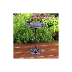 Garden Mile - Bird Bath Bird Feeder, Cast Iron Free Standing Bird Bath Bird Feeding Bowl Garden Feature Decoration