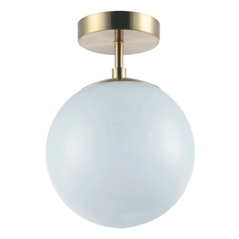 Image of Happy Homewares Modern Snowflake Glass Globe Bathroom Ceiling Light in Antique Brass in Metallic Gold Metallic Gold Unisex