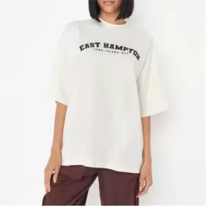 image of Missguided Hampton Graphic Tee - Cream