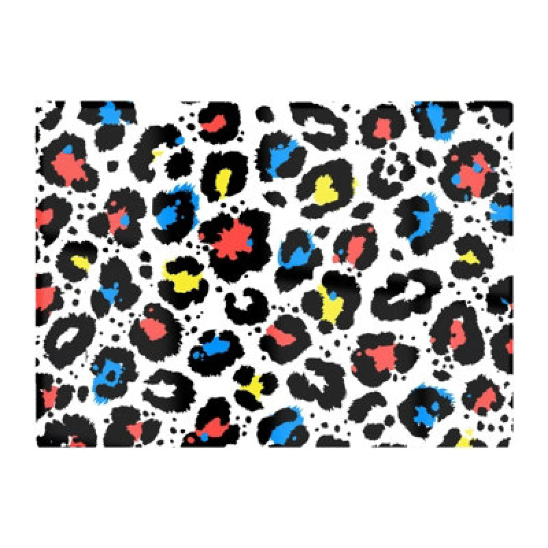 Image of Warren Reed Designer Coloured Leopard Print Glass Chopping Board