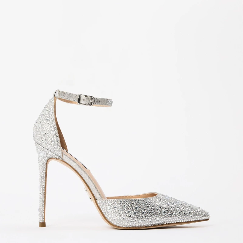 Image of Steve Madden Womens Ravaged S Stiletto Court Shoes Silver female 3 (36)