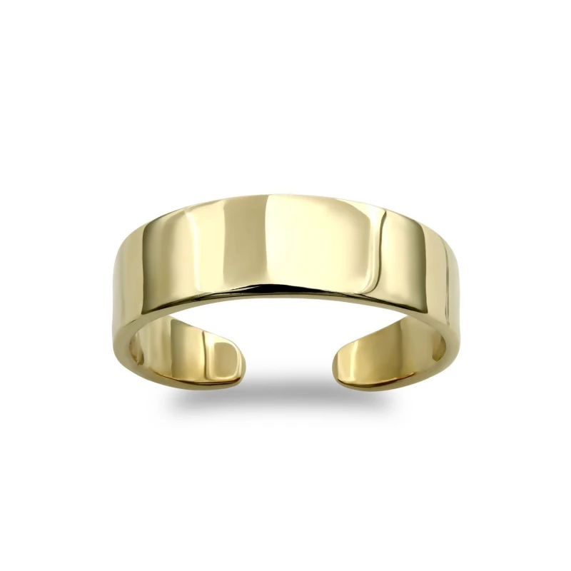 Image of Jewelco London Solid 9ct Gold Flat Band Toe Ring - JTR004 Gold female