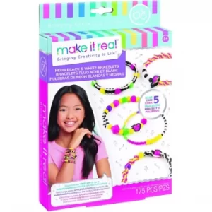 image of Make It Real Retro Neon Black & White Bracelets Activity Set