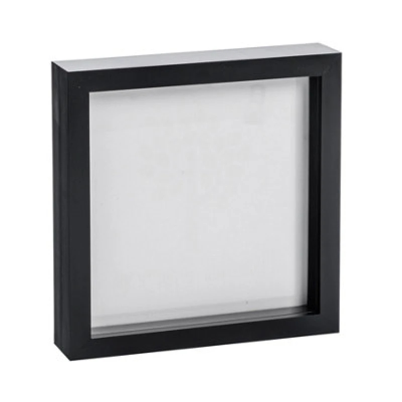 Image of Nicola Spring 8 X 8" Photo Frame - Black - 3D Photo Frame Picture Frame Box Portrait Display Case (22.5 X 22.5Cm)