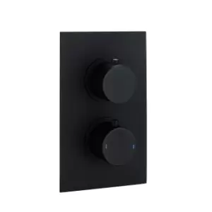 image of Arissa Matt Black Dual Control Round Concealed Valve - 1 Outlet