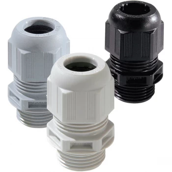 Image of Wiska 10066524 ESKV-SET 12 Light Grey Plastic Cable Gland + Locknu...