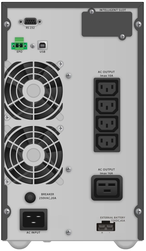 Image of PowerWalker VFI 3000 TGB uninterruptible power supply (UPS) Double-con