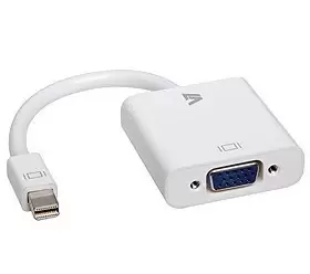 Image of V7 White Video Adapter Mini DisplayPort Male to VGA Female