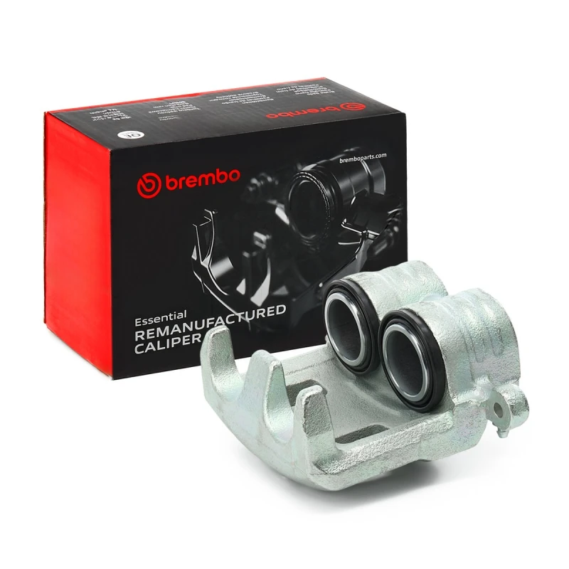 Image of BREMBO F 78 028 Brake caliper ESSENTIAL LINE Front Axle Left Grey Cast Iron Brake Caliper (78)