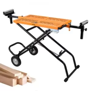 Image of VEVOR Miter Saw Stand 100" Rolling Foldable Wheeled Miter Saw Stand 400lbs