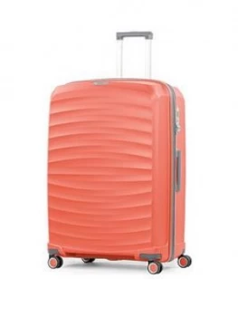 image of Rock Luggage Sunwave Peach 8 Wheel Large Peach Suitcase