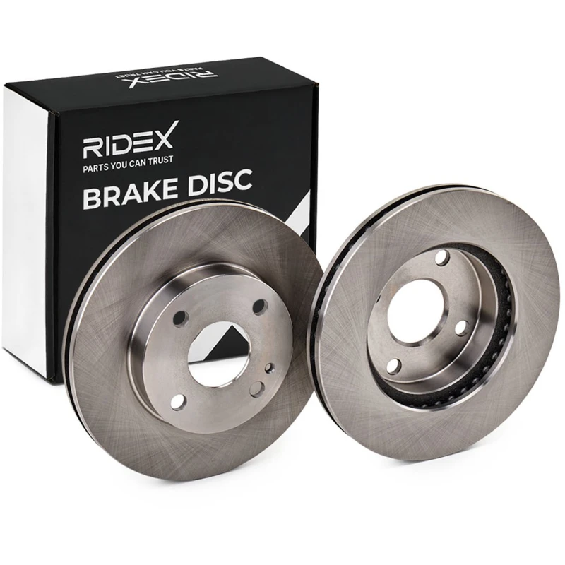 Image of RIDEX 82B0728 Brake disc Front Axle, Vented, Cast Iron, Uncoated, Untreated, without bolts/screws Cast Iron Brake Disc (82)