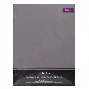 Image of Linea Cotton Rich Duvet Set - Grey