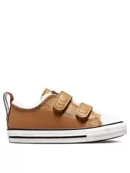 image of Converse Infant Converse Chuck Taylor All Star 2v Leather Ox, Brown, Size 5