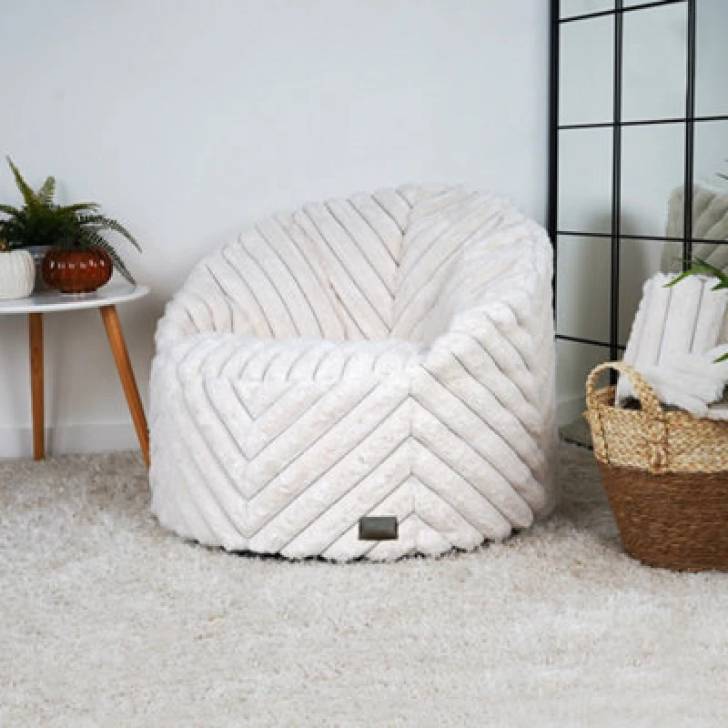 Image of Rucomfy Faux Fur Bean Bag - Ivory