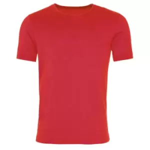 Image of AWDis Mens Washed T Shirt (Small) (Washed Fire Red)