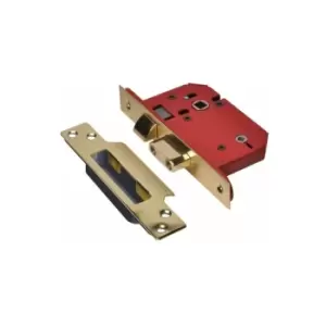 Image of StrongBOLT 22WCS Mortice Bathroom Lock Polished Brass 81mm 3" Visi - Union