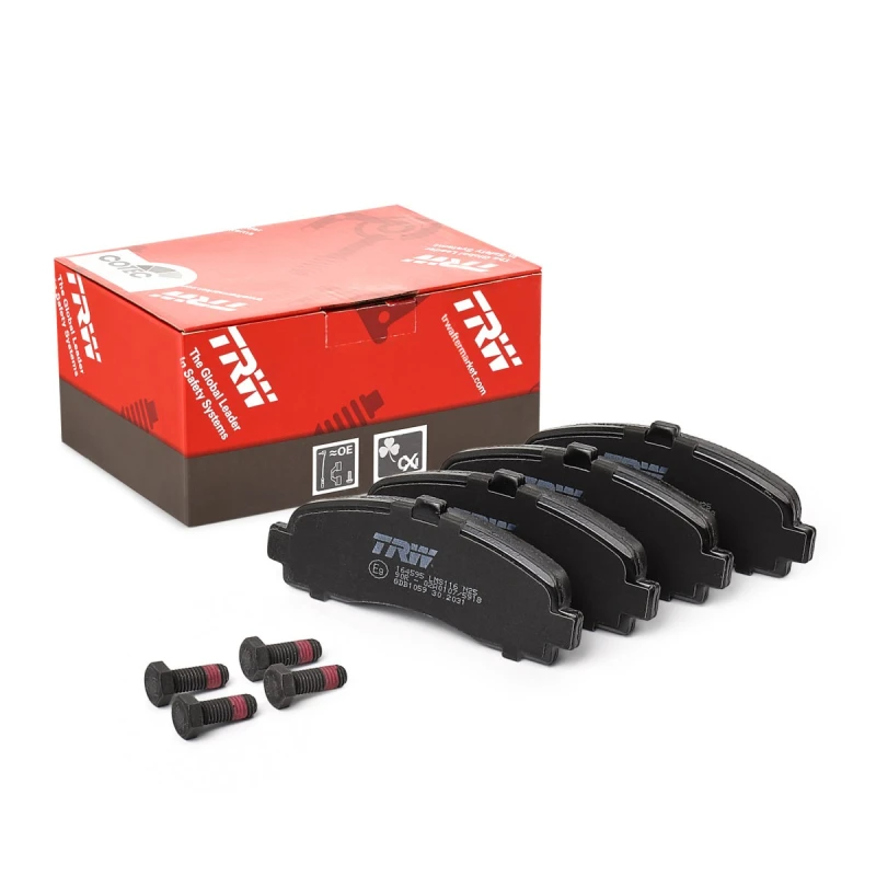 Image of TRW GDB1059 Brake pad set not prepared for wear warning indicator, with accessories, with brake caliper screws Brake Pad Set,disc brake (402)