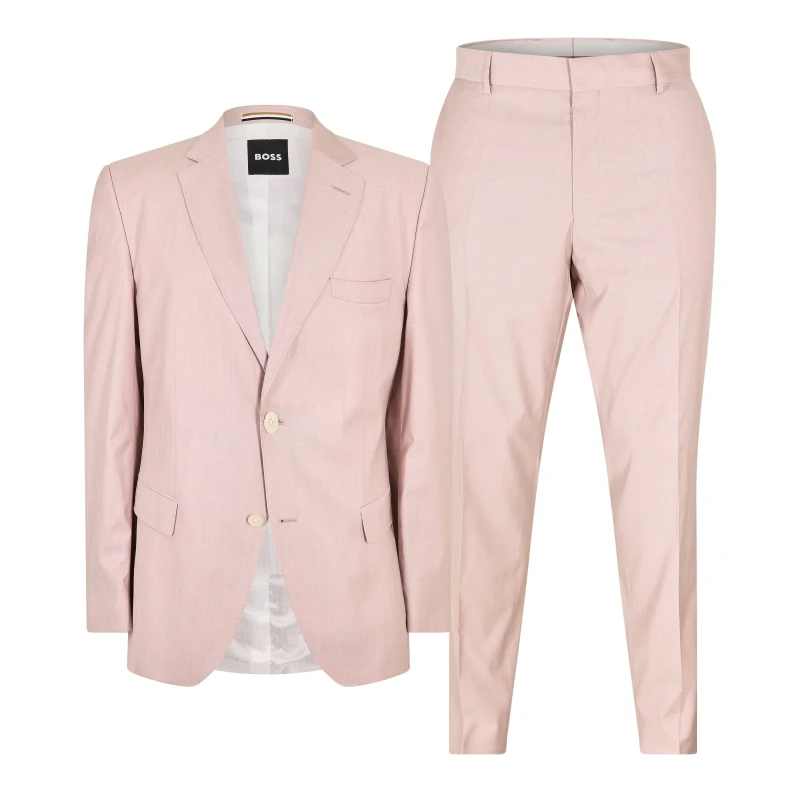 Image of Boss Mens H-Huge 3 Piece Suit Open Pink male 38 (48)