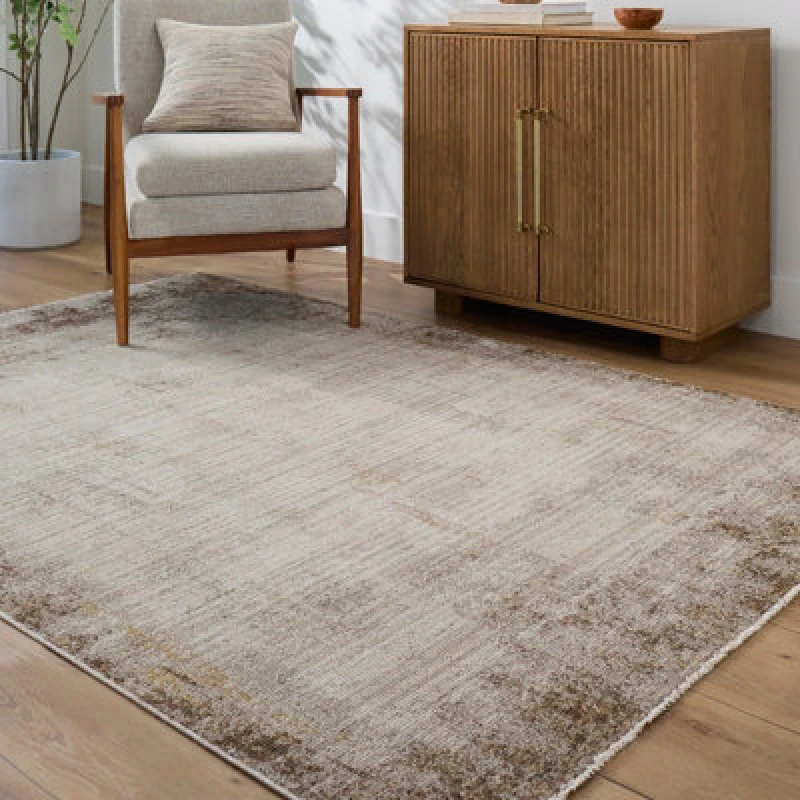 Image of Galey Alix X Livabliss Abstract Modern Marble Brown/cream Myrtle Avenue Iv Area Rug 160 X 230 Cm - Ideal For Living Room
